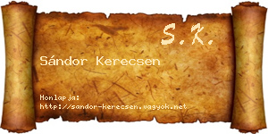 Sándor Kerecsen névjegykártya